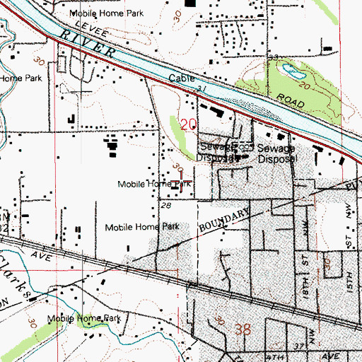 Topographic Map of Vaugans Mobile Home Park, WA