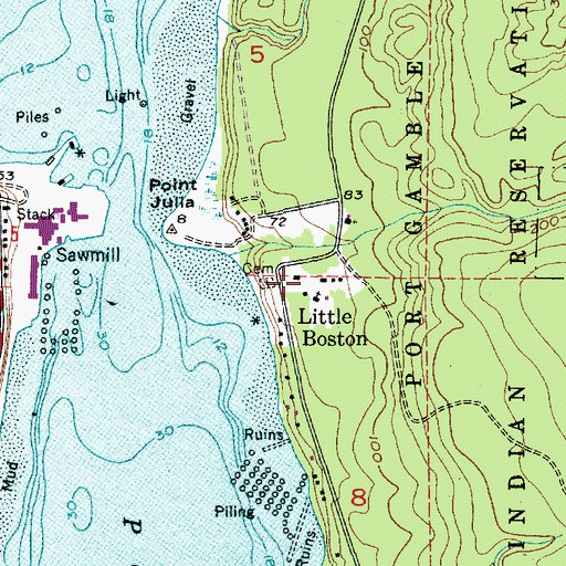 Topographic Map of Port Gamble S'Klallam Daycare Center, WA