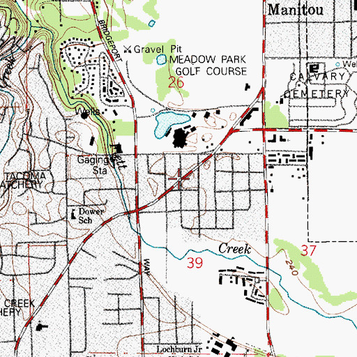 Topographic Map of Kreative Kidz Preschool of Lakewood, WA
