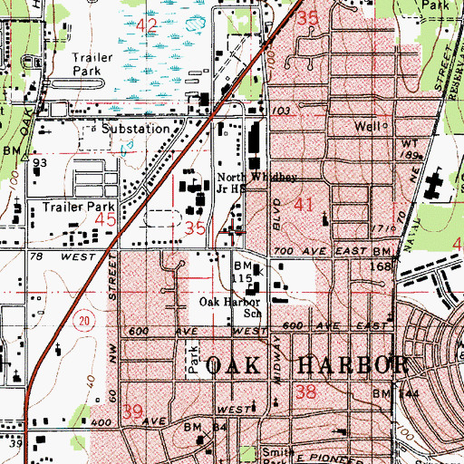 Topographic Map of Teddy Bear Child Care Center, WA
