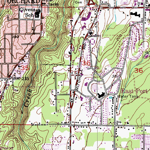 Topographic Map of Noah's Ark Daycare Center, WA