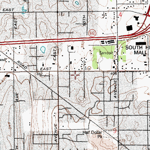 Topographic Map of Kids Korner Day Care Center, WA