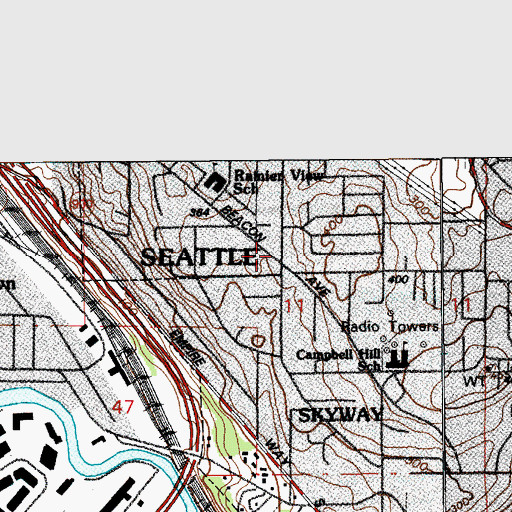 Topographic Map of Toddler Tech Child Care Center, WA