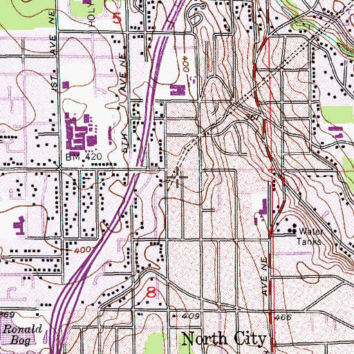 Topographic Map of A Place for Kids Child Care Center, WA