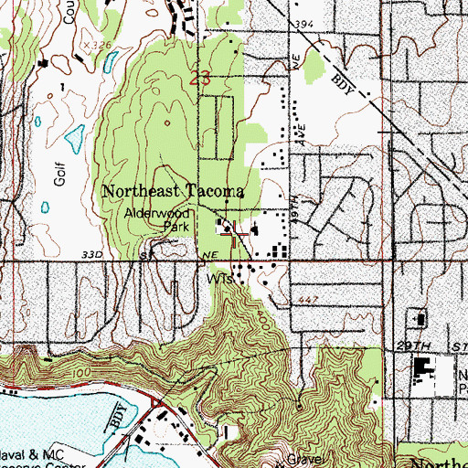 Topographic Map of Olympic View Christian Daycare Center, WA