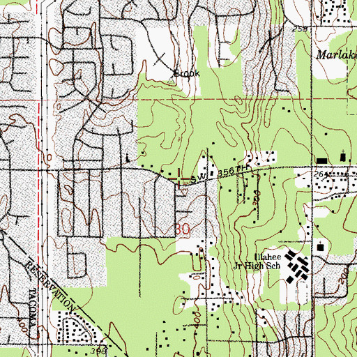 Topographic Map of Birth to Three Development Center, WA