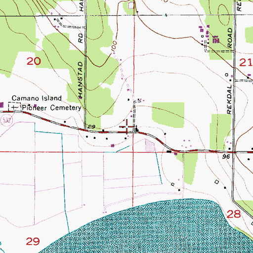 Topographic Map of Camano Lutheran Child Care Center, WA