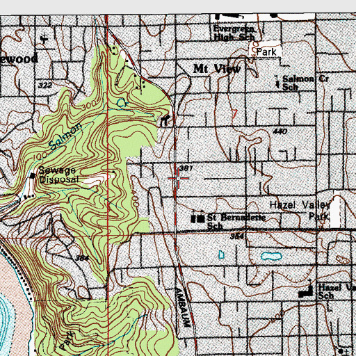 Topographic Map of Childhaven Eli Creekmore Memorial Branch, WA