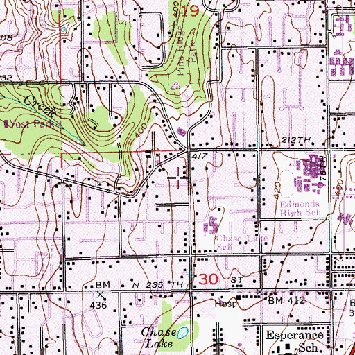 Topographic Map of Grow With Us Daycare Center, WA