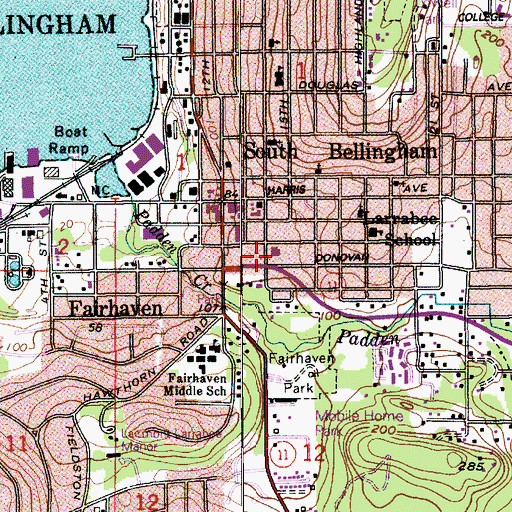 Topographic Map of Hillcrest Kids School, WA