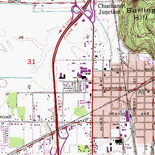 Topographic Map of Burlington - Edison Alternative School, WA
