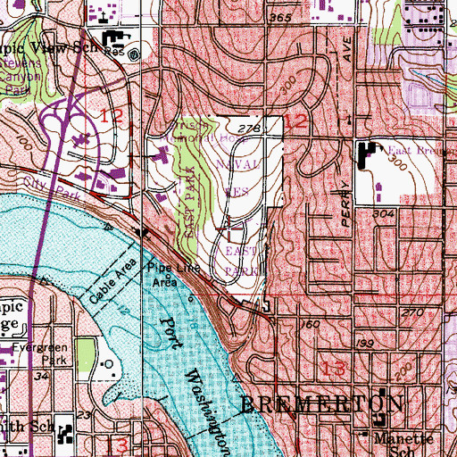 Topographic Map of Rosemary Moen Head Start School, WA