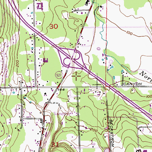 Topographic Map of Kids Country Child Care Center Canyon Park, WA