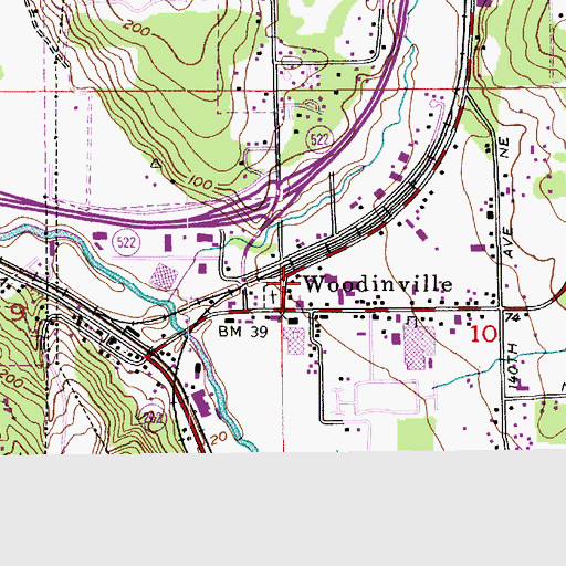 Topographic Map of Kids Country Woodinville, WA