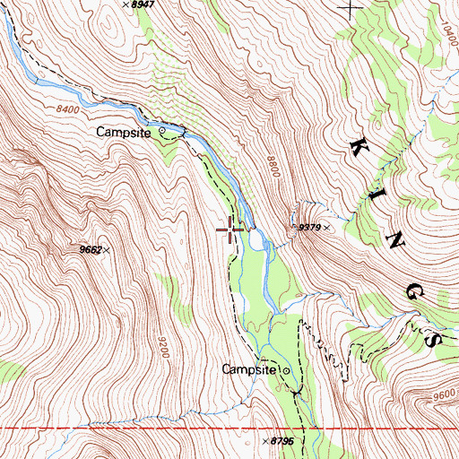 Topographic Map of Goddard Canyon, CA