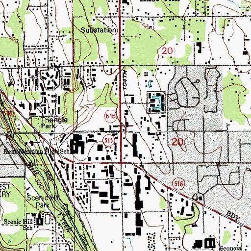 Topographic Map of Kindercare Learning Center 813, WA