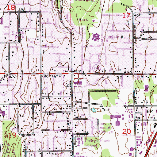 Topographic Map of Kindercare Learning Center 960, WA