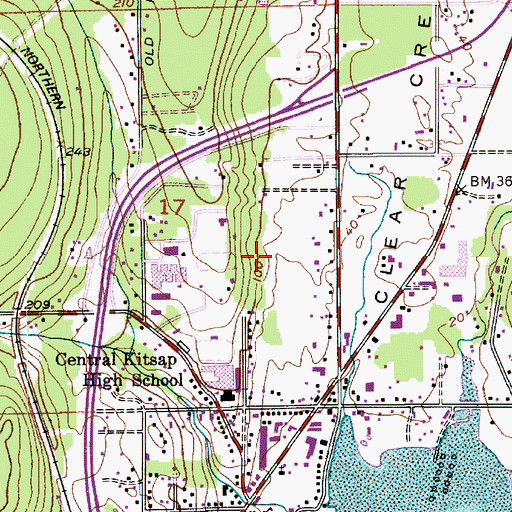 Topographic Map of Kindercare Learning Center 1305, WA