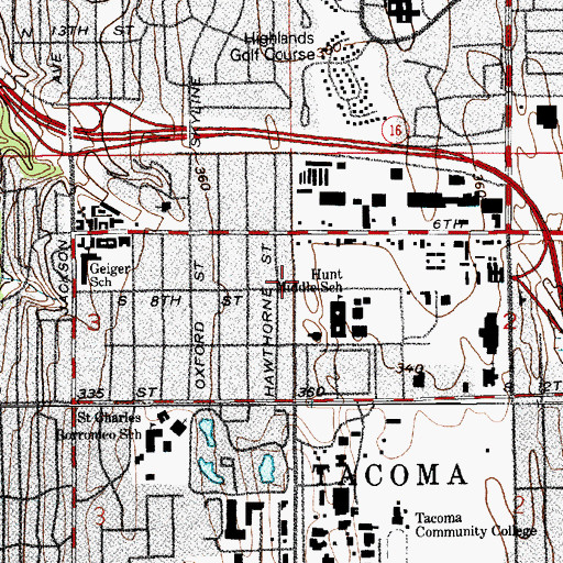 Topographic Map of Kindercare Learning Center 911, WA