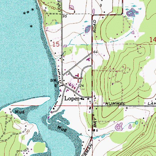 Topographic Map of Lopez Island Children's Center, WA