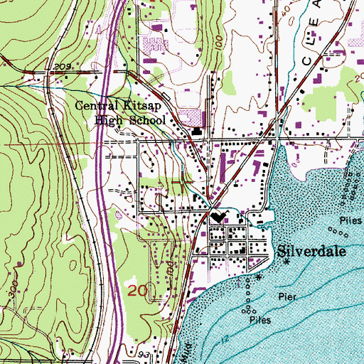 Topographic Map of Martha and Mary Daycare Center Silverdale, WA