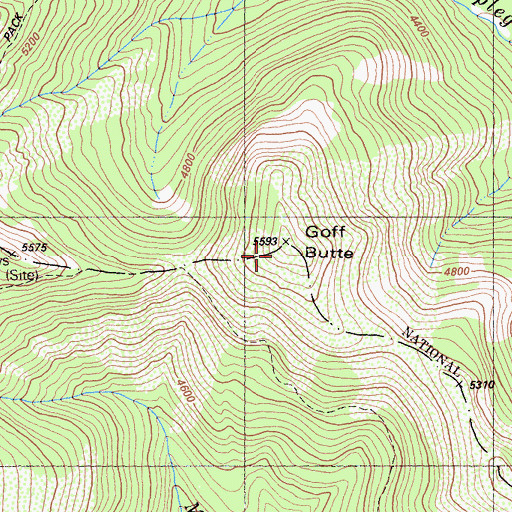 Topographic Map of Goff Butte, CA