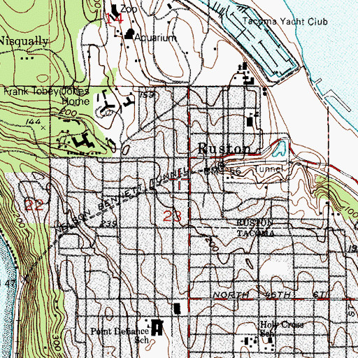 Topographic Map of Ruston Christian Child Care Center, WA
