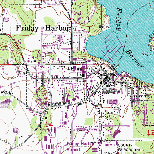 Topographic Map of Griffin Bay Learning Center, WA