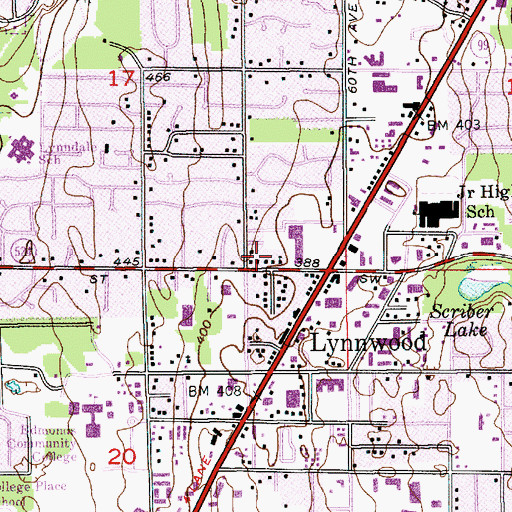 Topographic Map of Trinity Lutheran Child Development Center, WA