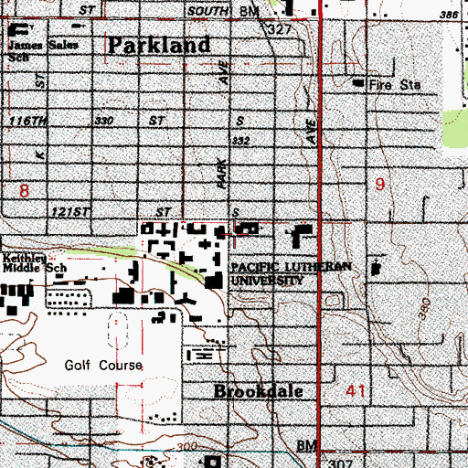 Topographic Map of Trinity Lutheran Child Care Center, WA