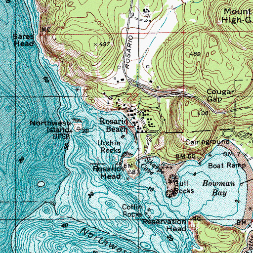 Topographic Map of Walla Walla College Rosario Marine Station, WA