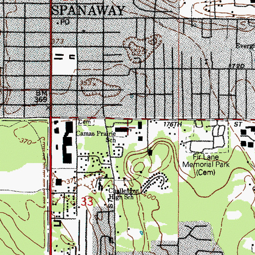 Topographic Map of Bethel School District Special Education Preschool, WA