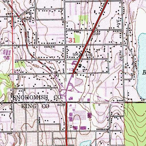 Topographic Map of Crescendo Artistic Environment School, WA