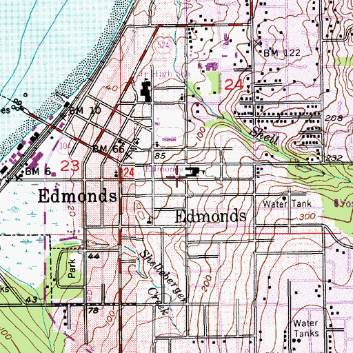 Topographic Map of Edmonds Montessori School, WA