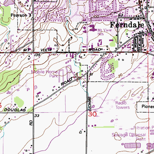 Topographic Map of Pioneer Meadows Montessori School, WA