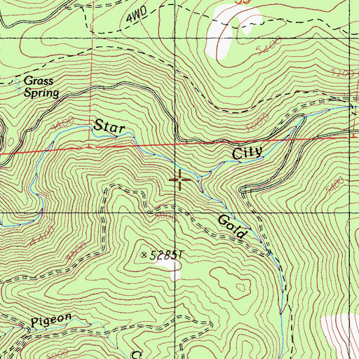 Topographic Map of Gold Creek, CA