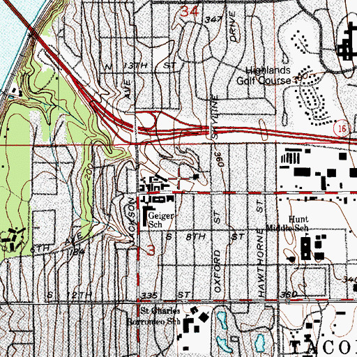 Topographic Map of Skyline Montessori School, WA