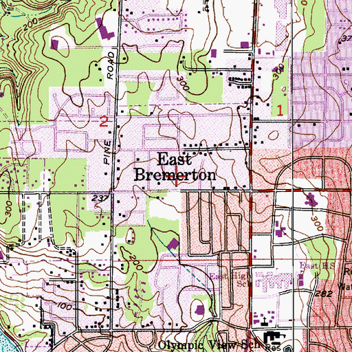 Topographic Map of Sylvan Way Christian School, WA