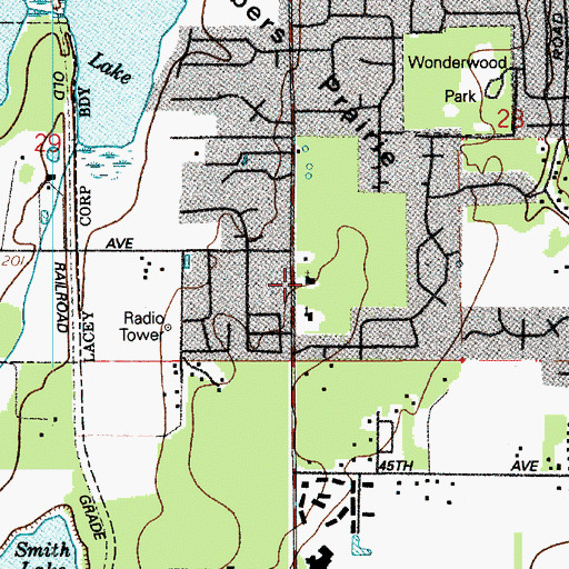 Topographic Map of Temple Baptist Academy, WA