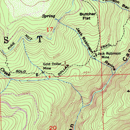 Topographic Map of Gold Dollar Trail, CA