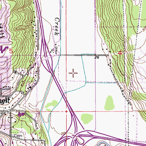 Topographic Map of Woodinville Montessori School North Creek Bothell Campus, WA