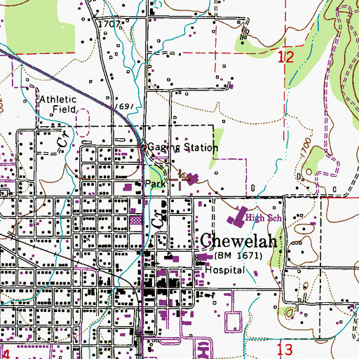 Topographic Map of Gess Elementary School, WA