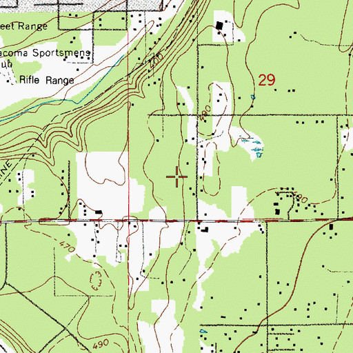Topographic Map of Frederickson Elementary School, WA