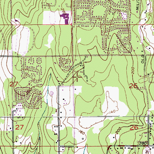 Topographic Map of Woodlands Elementary School, WA