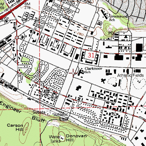 Topographic Map of Clarkmoor Elementary School, WA