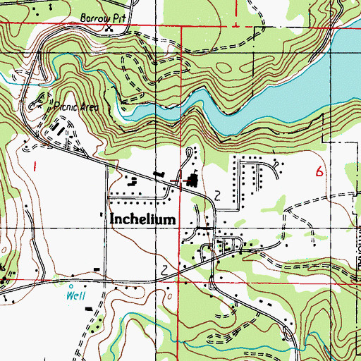 Topographic Map of Inchelium Elementary School, WA