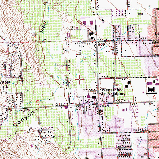 Topographic Map of John Newbery Elementary School, WA