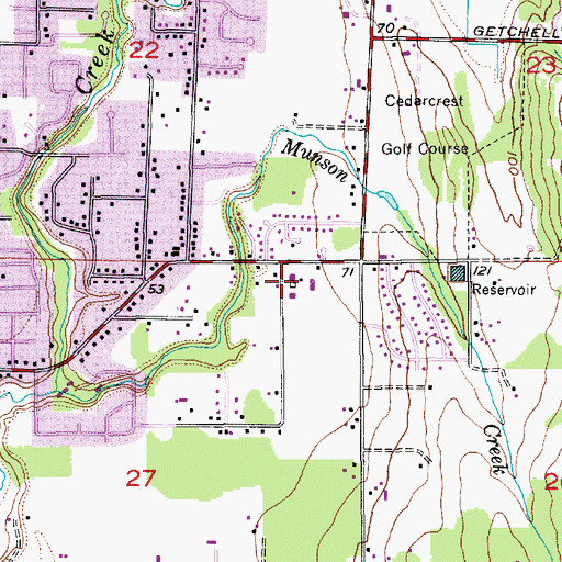 Topographic Map of Grove Elementary School, WA