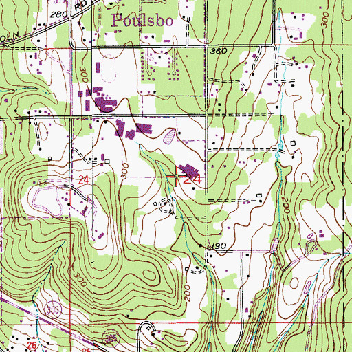 Topographic Map of Poulsbo Elementary School, WA