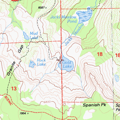Topographic Map of Gold Lake, CA